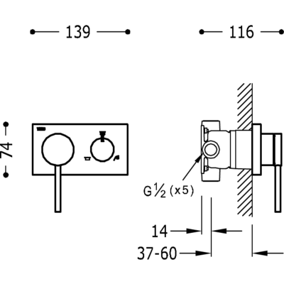 Вбудований змішувач Tres 3V 21027399