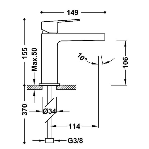 Змішувач для раковини Tres Project-tres COLORS, Рожеве золото матовий 21110301OPM