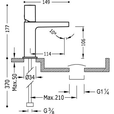 Змішувач для раковини Tres Project 21110302