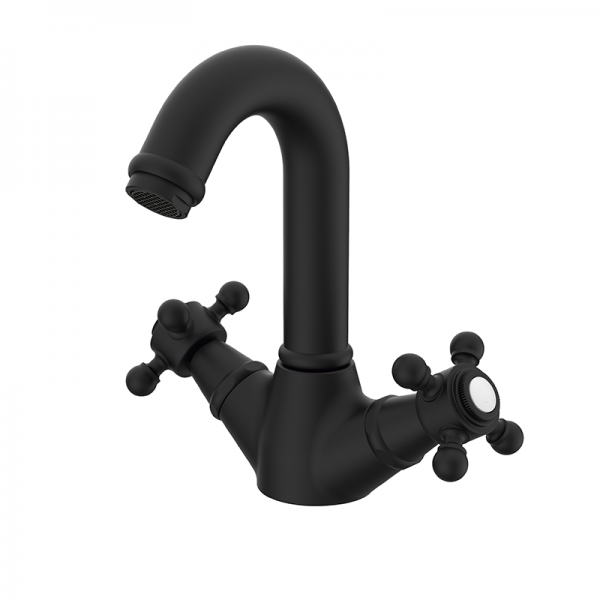 Змішувач для раковини GRB Clasica 1866 двовентильний чорний 211120