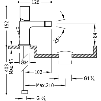 Змішувач для біде Tres Project 21112002ACD