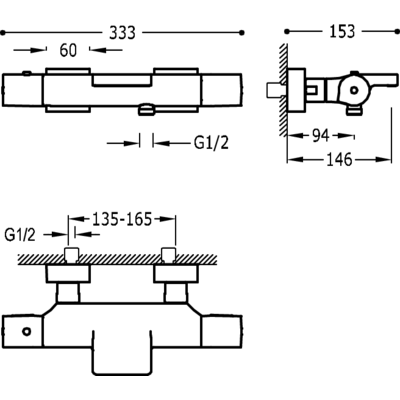 Змішувач для ванни з каскадом Tres Project 21117409NM