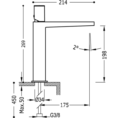 Змішувач для раковини Tres Project 21120302ACD
