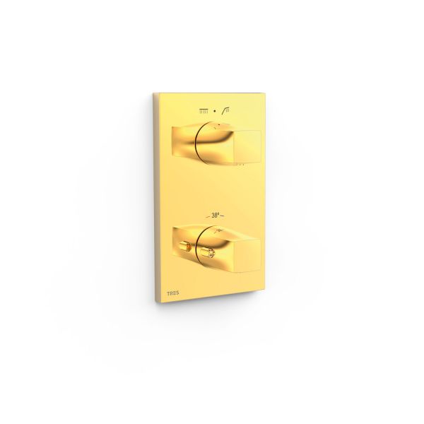 Термостатичний змішувач для ванни/душу TRES Therm-Box, золото 21125001OR