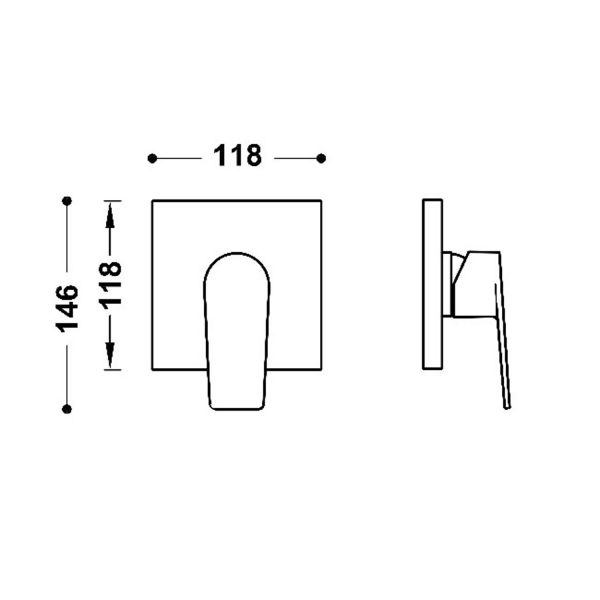 Видима частина для прихованого одноважільного Rapid-box нержавіюча сталь 21127810AC