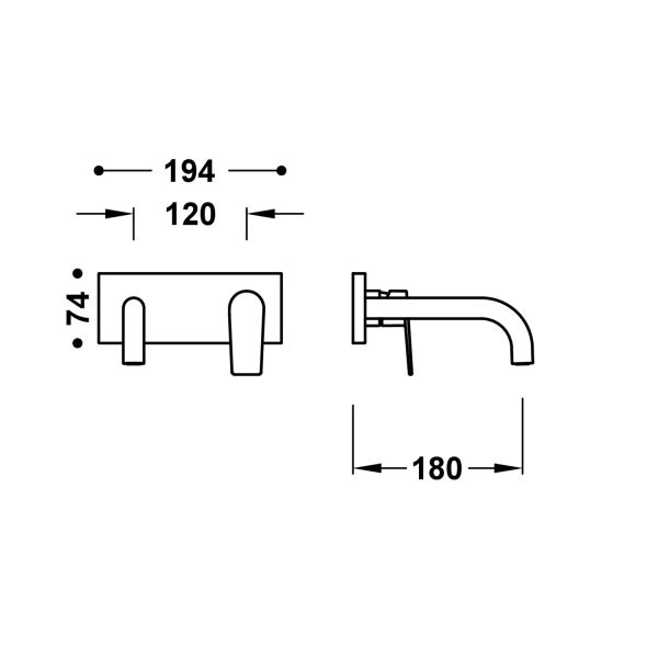 Видима частина для раковини Tres Project одноважільний 21130031 хром