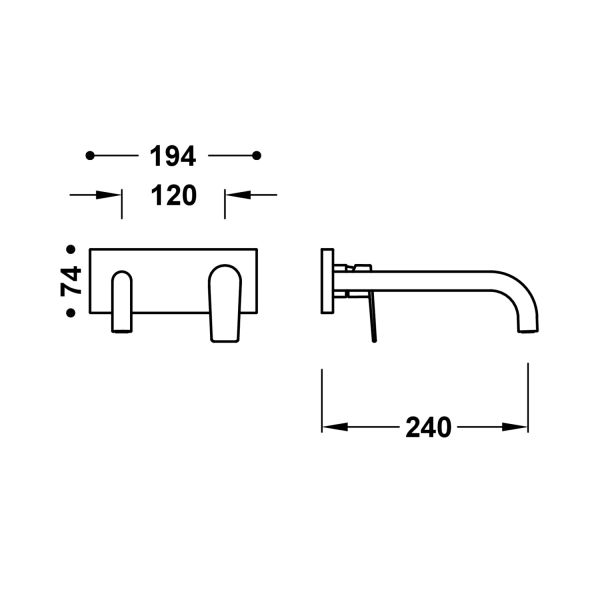 Видима частина для раковини Tres Project одноважільний 21130032AC нержавіюча сталь