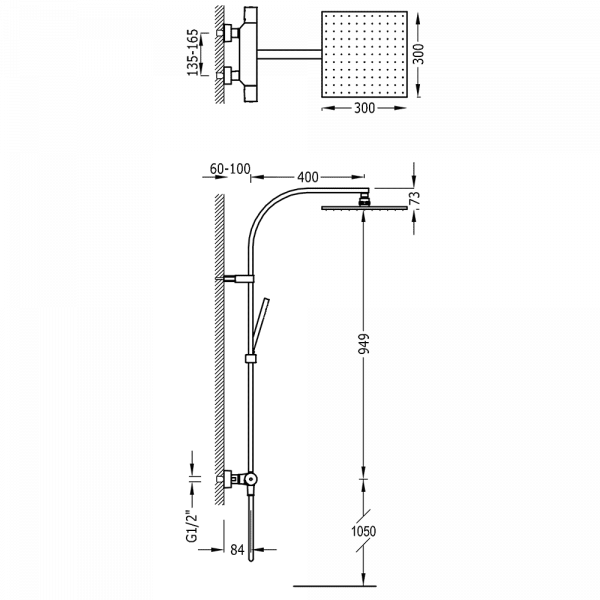 Душова стійка Tres Project 21139501BM