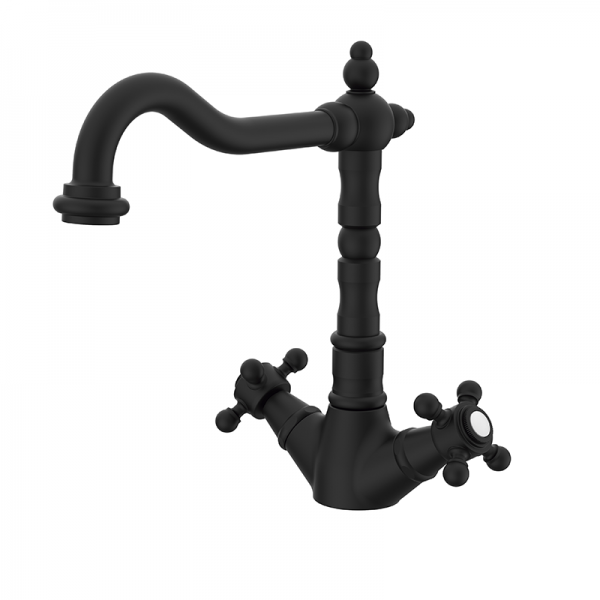 Змішувач для раковини GRB Clasica Retro двовентильний чорний 211720