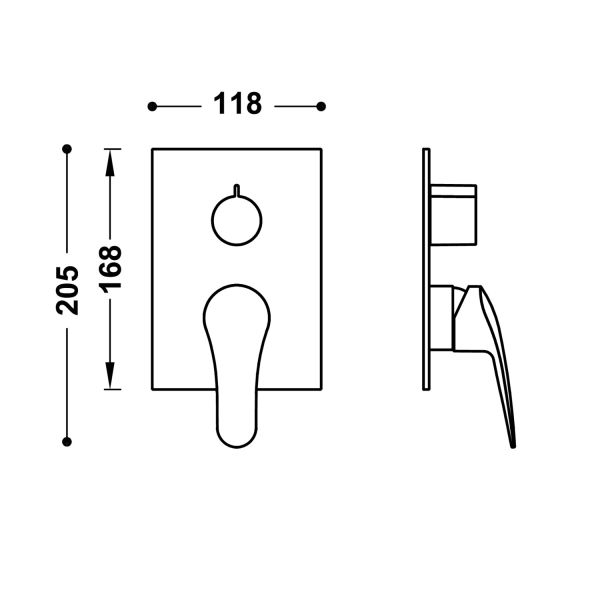 Змішувач для душу Tres BASE PLUS прихованого монтажу RAPID-BOX 2 споживачи 21628110 хром