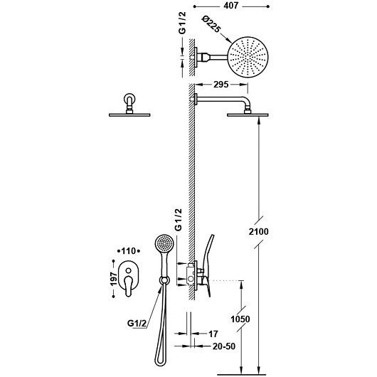 Душова система TRES Base Plus 21698001