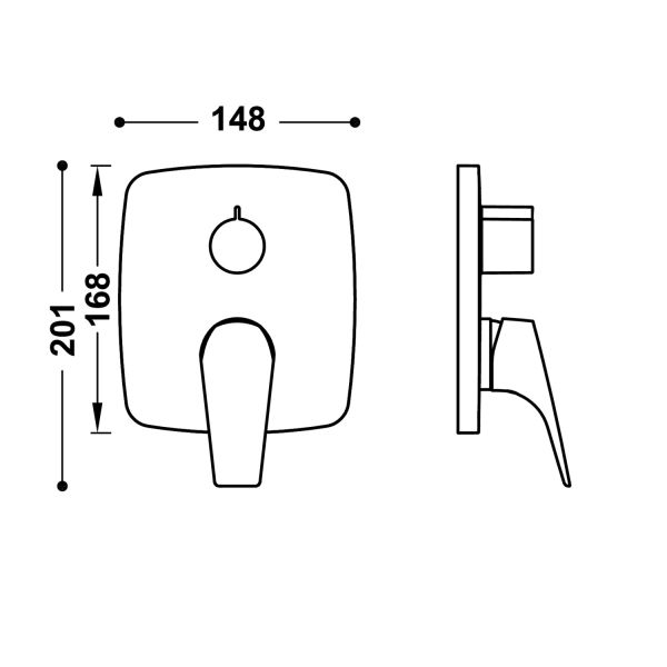 Змішувач для душу Tres Canigo прихованого монтажу RAPID-BOX 2 споживачи 21728110 хром