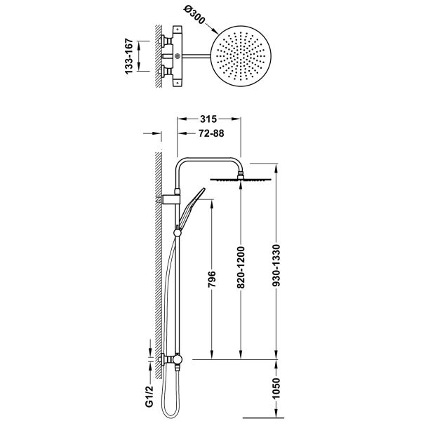 Змішувач для душу Tres LOFT Duo-comfort з 2-стороннім керуванням 22219901
