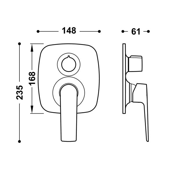 Видима частина Tres Loft для прихованого 3-стороннього Rapid-box 22227301OM