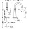 Змішувач для умивальника Tres LOFT з одним важелем та бічним важелем 22244701NM