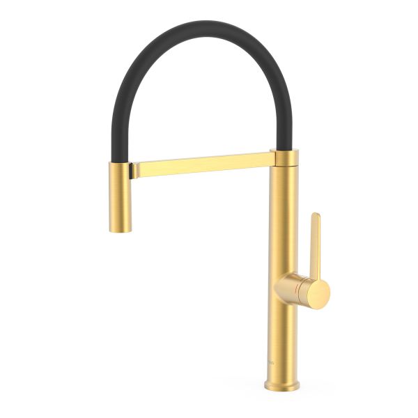 Змішувач для кухні Tres Cocina з гнучким виливом золото 23048701OM