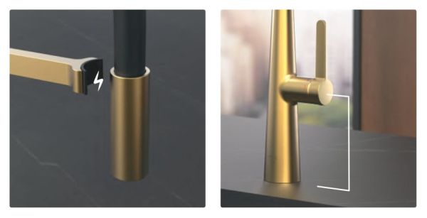 Змішувач для кухні Tres Cocina з гнучким виливом рожеве золото 23048702OPM