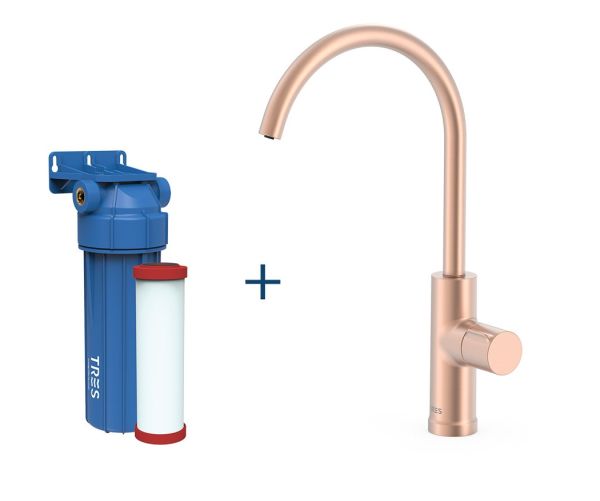 Змішувач для кухні Tres Cocina для фільтрації води рожеве золото 23050401OPM