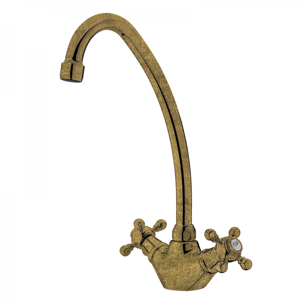 Змішувач для кухні GRB Cocinas Tubo двовентильний зістарена латунь 236799