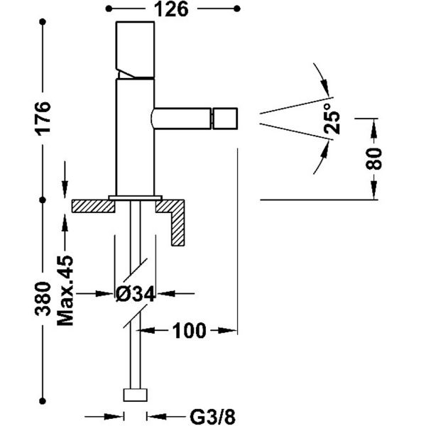 Одноважільний змішувач для біде 06112001OPM