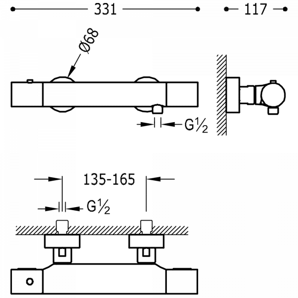 Змішувач для душу з термостатом Tres Study Exclusive 26116209KM