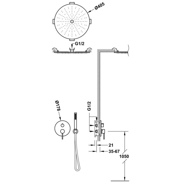Прихована душова система Tres STUDY EXCLUSIVE 26227301OM