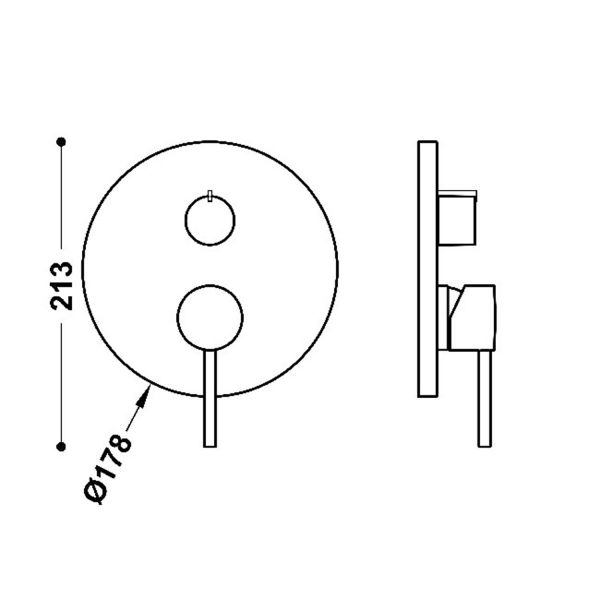 Накладка для врізного 2-way Rapid-box Tres Study Exclusive колір матове золото 26228110OM