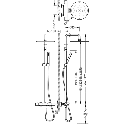 Душова система для ванни та душу з термостатом Tres Study Exclusive 26231201