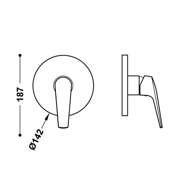 Видима частина Tres одноважільний Rapid-box 28127810OPM матове рожеве золото
