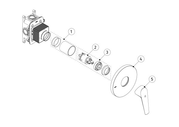 Видима частина Tres одноважільний Rapid-box 28127810NM чорний матовий