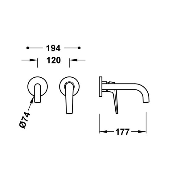 Видима частина для раковиниTres Fuji одноважільний 28130021AC нержавіюча сталь