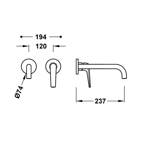 Видима частина для раковиниTres Fuji одноважільний 28130022AC нержавіюча сталь