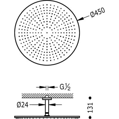 Верхній душ Tres Showers (d 450 мм) 29943204