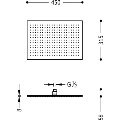 Розпилювач для душу 450x315 мм, 29963203BM