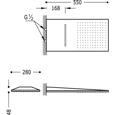 Верхній душ Tres Showers (550x280 мм) 29990301AC