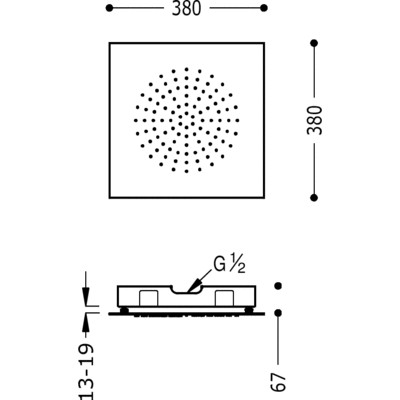 Верхній душ Tres Showers (380x380мм) 29995301OR