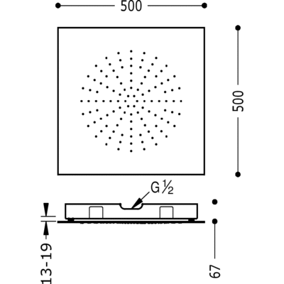 Верхній душ Tres Showers (500x500мм) 29995302