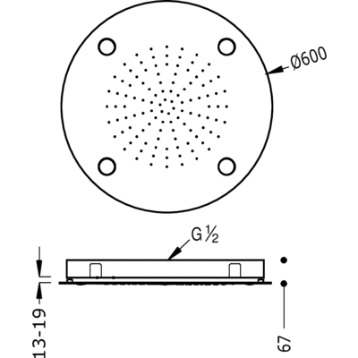 Верхній душ Tres Showers (D600мм) 29995701