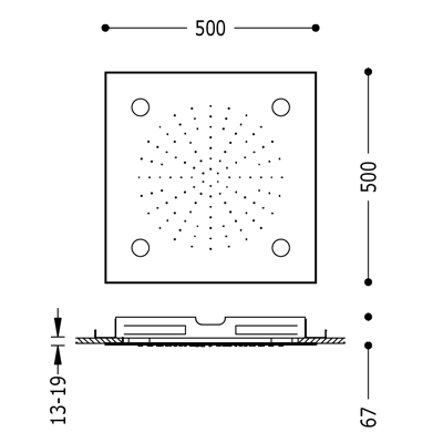 Верхній душ Tres Showers (500x500мм) 29996201