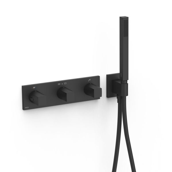 Термостатичний змішувач на 3 споживача Tres B-system, чорний матовий 30725301NM