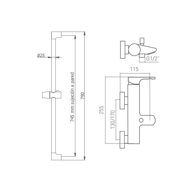 Змішувач для ванни Tender 40228400 в комплекті з ручним душем.