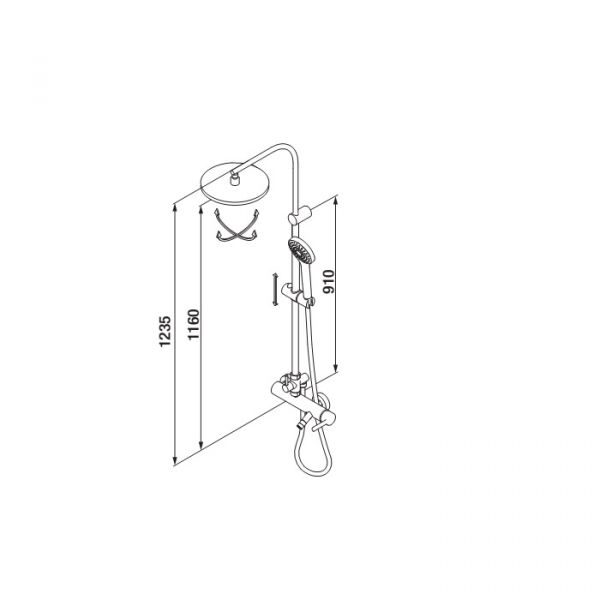 Душева система з термостатом Tender 40431400TL виготовлена із пластику в кольорі хром