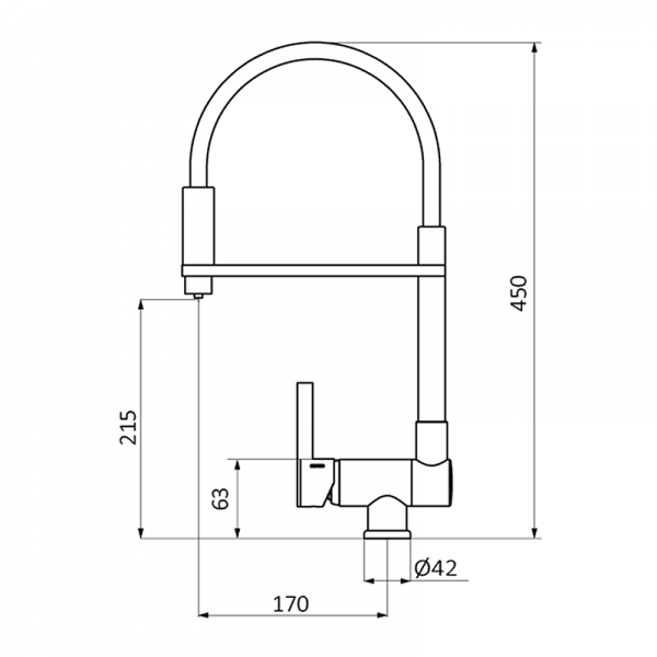Змішувач для кухні GRB Cocinas Klip одноважільний хром 40824400