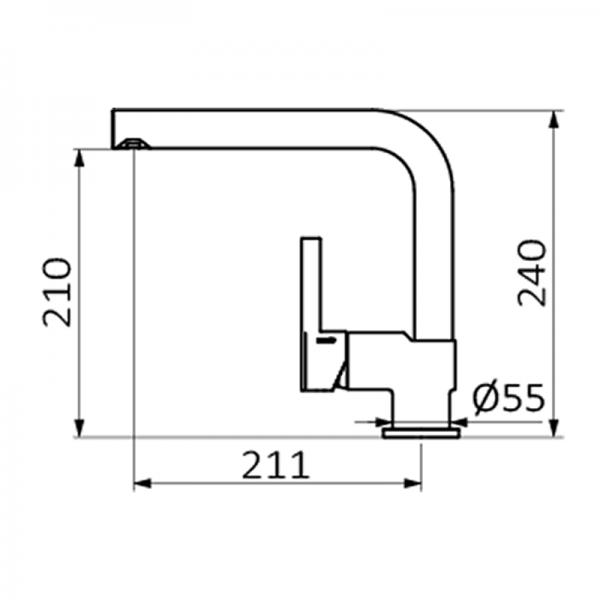 Змішувач для кухні GRB Cocinas Nix одноважільний хром 40829400