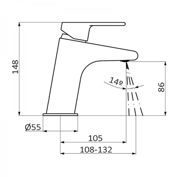 Змішувач для раковини GRB Winner одноважільний з донним клапаном хром 44514440