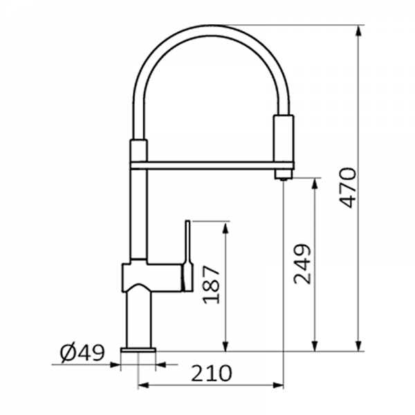 Змішувач для кухні GRB Cocinas одноважільний з фільтром хром 46825460F