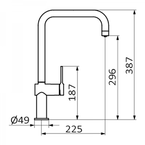 Змішувач для кухні GRB Cocinas одноважільний з фільтром хром 46826460F