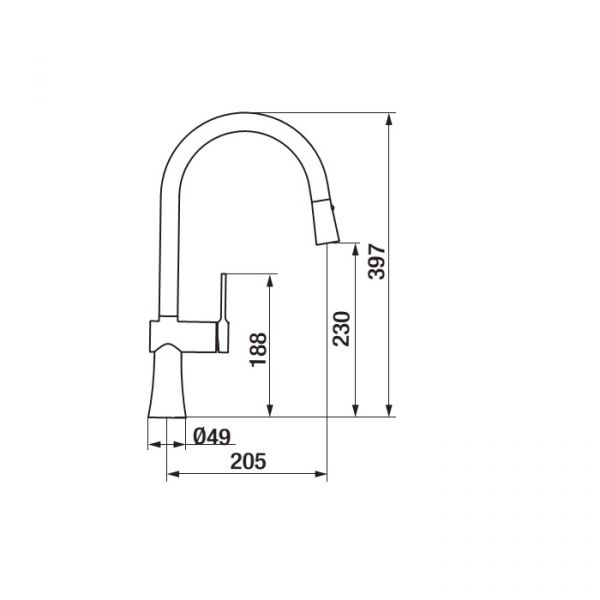 Змішувач для кухні GRB Kitchen одноважільний хром 46827460