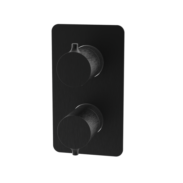 Вбудована термостатична напівквадратна панель GRB Time 2 споживачі EterNice Metal Black PVD 47123492