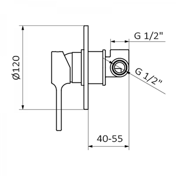 Змішувач для душу GRB Time прихованого монтажу одноважільний 47115473